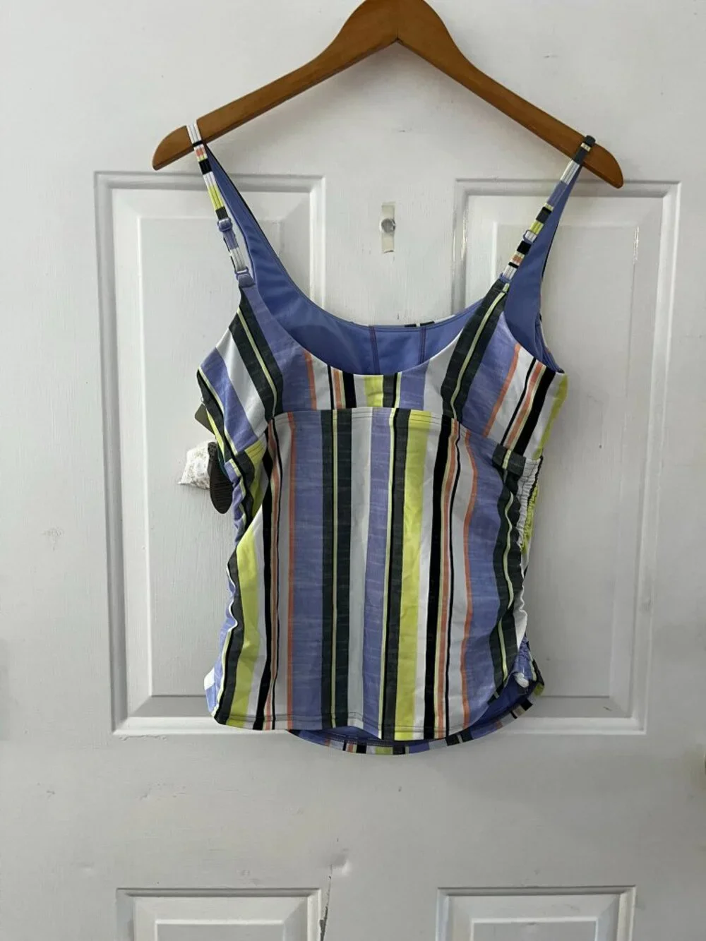 Prana Woman's Summer Beach Melody Morning Glory Stripe Swim Tankini Sz med